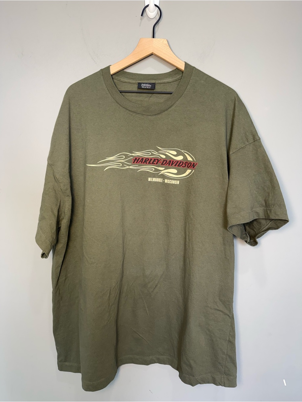 Harley-Davidson Museum Collection Moto Co Olive Graphic‎ Tee Oversized